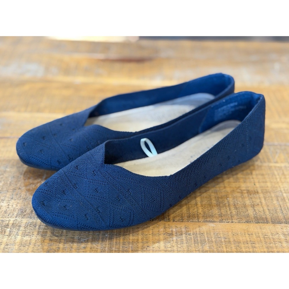 EUC Harborsides Nile Navy Blue Comfort Flats Memory Foam Size 7.5 Knit‎ Fabric